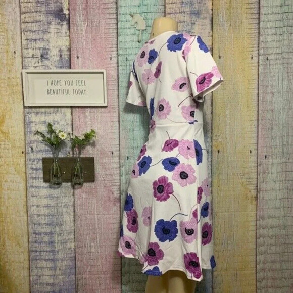 Womens Baby Shower Pregnancy Mini Skater Dress Short Sleeve Floral Sundress - Picture 5 of 6